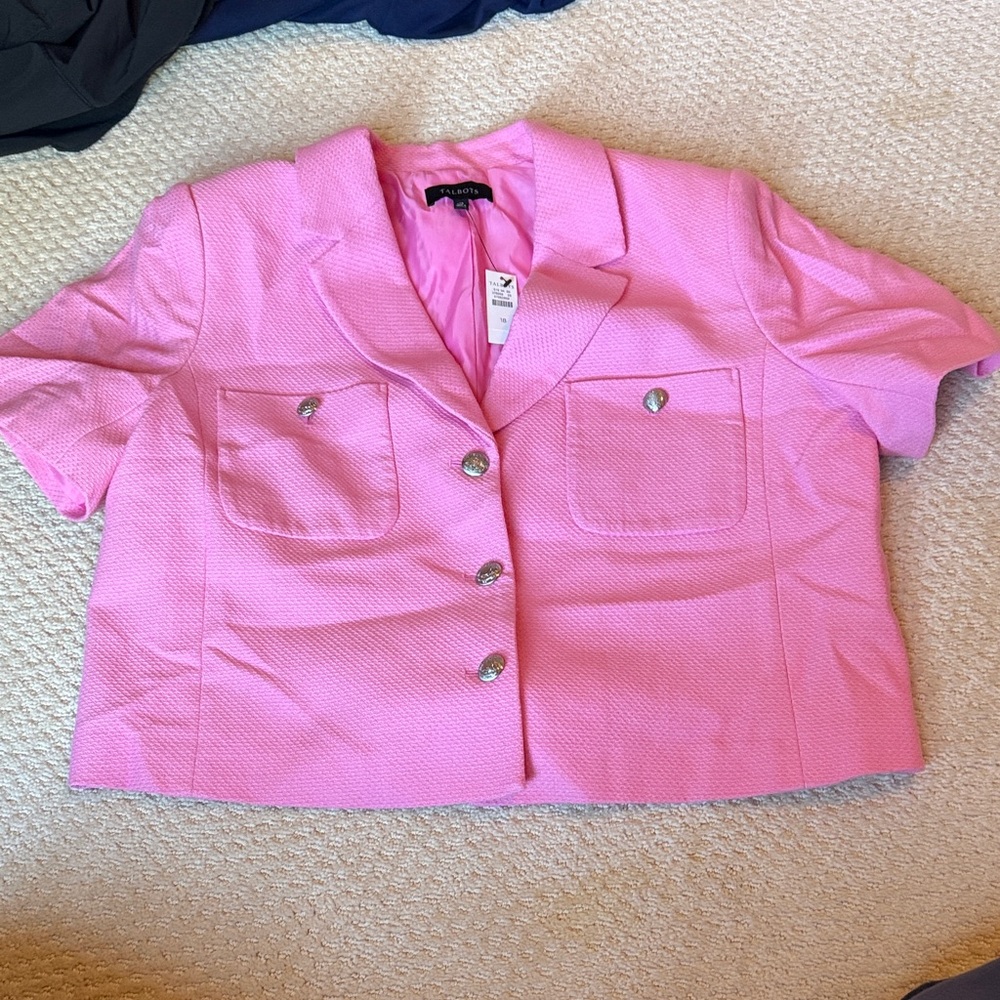 Talbots Pink Short-Sleeve Blazer